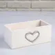 Кашпо деревянное 20x10x8 см Элегант сердце греет белое