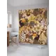 Шторка для ванной Тигры в цветах с туканами 180x200 см