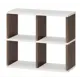 Стеллаж Мэрдэс СПД 2-2 ШБЕ 87.50x75.50x35 см нагрузка на полку 40 кг ЛДСП цвет коричневый/белый жемчуг