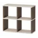 Стеллаж Мэрдэс СПД 2-2 ШК 87.50x75.50x35 см нагрузка на полку 40 кг ЛДСП цвет коричневый/бежево-белый