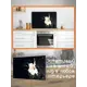 Защитный экран Borntoprint Молочный цветок 60x90x0.4 см закаленное стекло цвет черный/белый