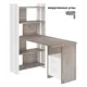 Компьютерный стол Мэрдэс СТЛ-ОВ+С100РПрям БЕН 70x152x132.20 см ЛДСП цвет серый дуб,белый жемчуг
