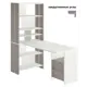 Компьютерный стол Мэрдэс СТЛ-ОВx+С120РПрям НБЕ 70x178.50x152.20 см ЛДСП цвет серый дуб,белый жемчуг