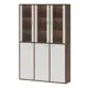 Стеллаж Мэрдэс СУ(ш3в2)+3ФГ+3ФС ШБЕ шамони-Ч/белый 145x216x34 см нагрузка до 40 кг ЛДСП цвет коричневый,белый жемчуг