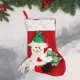 Мягкая подвеска Зимнее волшебство новогодняя Носок - Снеговик с ёлочкой 20x33 см бело-красный
