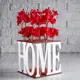 Кашпо деревянное 15x15x15 см с 9 колбами Home морёный белый Дарим Красиво