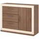 Комод Мэрдэс Км-120/38 ФГ ШК 120x90x38 см 3 ящика ЛДСП цвет коричневый/бежево-белый