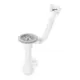 Сифон для мойки Aquant 3 1/2" х 40 мм с прямоугольным переливом с пластиковой решеткой