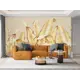 Фотообои флизелиновые Primavera Золотые перья 3D 400x270 см