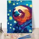 Картина по номерам Red panda Ленивец в стиле Ван Гога 30x40 см