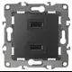 Розетка USB ЭРА 12-4110-05 230В/5В-2100мА IP20 цвет антрацит