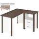 Компьютерный стол Мэрдэс Стд-У С Япд Шбе 115x75.50x130 см ЛДСП цвет коричневый/белый жемчуг