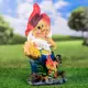 Садовая фигура Хорошие сувениры Гномик с петушком и пшеницей 41 см