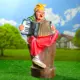 Садовая фигура Хорошие сувениры Баба-яга с гармонью 80x35x55 см