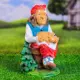 Садовая фигура Хорошие сувениры Баба Яга с поросенком 34x20x20 см
