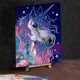 Лунная роспись по номерам без подрамника "Единорог", 30x40 см