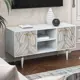Тумба под телевизор Bogacho Классик 117x60x42 см МДФ с покрытием цвет белый/золотой