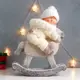 Новогодняя фигурка Simaland Малышка в комбинезоне с мехом, на лошадке-качалке 47x36x17 см