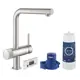 Однорычажный смеситель Grohe Blue pure излив 29.5 см цвет сталь