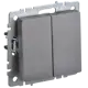 Выключатель проходной встраиваемый Iek Brite BR-V22-0-10-K46 2 клавиши цвет сталь