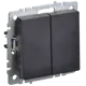 Выключатель проходной встраиваемый Iek Brite BR-V22-0-10-K02 2 клавиши цвет черный