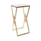 Журнальный столик квадратный с белым мрамором Гласар 28x28x65 см белый
