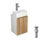 Тумба под раковину напольная Bauedge BD1156 40см цвет дуб, с раковиной и смесителем