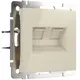 Розетка двойная встраиваемая Werkel RJ-45 без заземления цвет слоновая кость