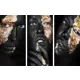 Картина модульная на подрамнике "Золото на черном" 99x65 см (65x33, 65x33, 65x33)