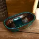 Миска Simaland Цветы индиго 15x25 см дерево цвет разноцветный