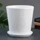 Горшок цветочный Стрит Сима-ленд 22x22 см 5 л керамика белый без автополива