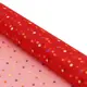 Органза в горошек 50см x 75см +/-2см 100% п/э красный