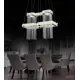 Люстра подвесная светодиодная LUMINA DECO DDP 6971 Osteria 74 м² нейтральный белый свет цвет хром