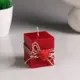 Свеча- куб "Любовь в кубе" красная с Декор Simalandом 5×6 см