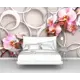 Фотообои флизелиновые Первое ателье 160x100 см Орхидеи на фоне кругов pw73811-1