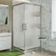 Душевой уголок Stworki 465118 прямой 100х100см хромированный профиль эффект стекла матовый