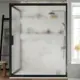 Душевой уголок Stworki 467926 прямой 120х80см черный профиль эффект стекла матовый