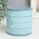 Шкатулка для украшений круглая Четыре уровня голубая 10x10x10 см