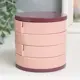 Шкатулка для украшений круглая Четыре уровня розовая 10x10x10 см