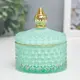Шкатулка "Ромбы и купол" мятный с золотом 11x8.5x8.5 см