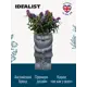 Кашпо Гном Idealist lite 23 см 6.8 л искусственный камень цвет серый