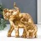 Фигурка сувенирная Simaland Слон со слонёнком с розами на попоне золотой 19.5x10x19 см