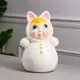 Копилка "Неваляшка" с треугольными ушками, белая, керамика, 23 см