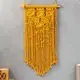 Панно настенное в технике макраме "Листья" тёплый жёлтый 75x35 см