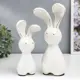 Набор сувениров интерьерных 2 шт "Зайчата лопоухие" белые 20x6x9.5см и 26.5x8x11.5 см