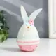 Сувенир интерьерный "Зайчонок - неваляшка с цветочком" голубой, 6x6x11.4 см