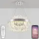 Люстра потолочная светодиодная Natali Kovaltseva LED LAMPS 81271 с пультом управления, 18 м², смена от теплого белого до холодного белого, цвет хром