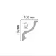 Плинтус потолочный гладкий Decomaster 96901F гибкий 150x120x2000 мм