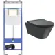 Комплект инсталляция с унитазом Creto 1003-002-L3BlMat + INST-CR-1.1 + 1003-002-L3BlMatLID цвет черный
