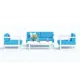 Садовая мебель для отдыха Ideal patio outdoor style Silena blue алюминий серый:стол, диван, 2 кресла